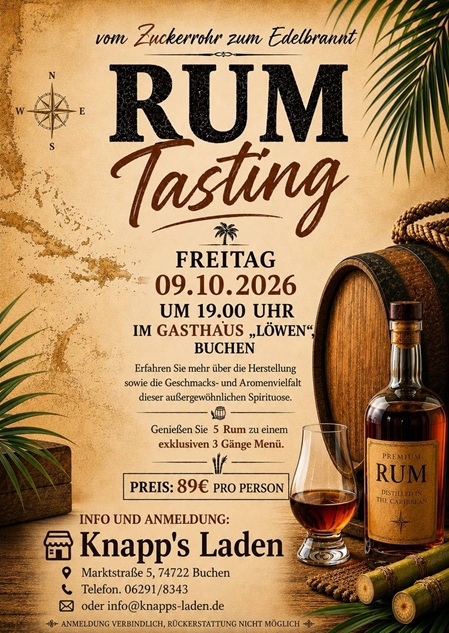 Rumtasting am 09. Oktober